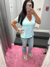 POL short sleeve, relaxed fit ,V-neckline jersey tee - Aqua, Black, Off White