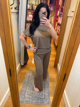 Ocean Drive Rib Knit Smocked Waist Wide Leg Pant - Black or Mocha