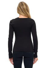 Ariella Metal Detail Cut Top - Black