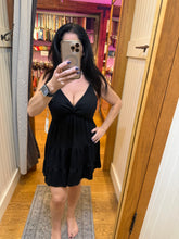 Ocean Drive Rib Knit Twist Front Dress - Black