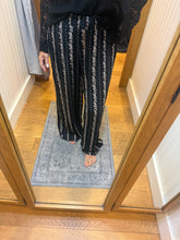 Printed Wide Leg Pants - Black