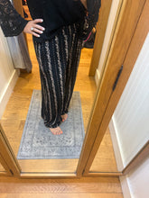 Printed Wide Leg Pants - Black