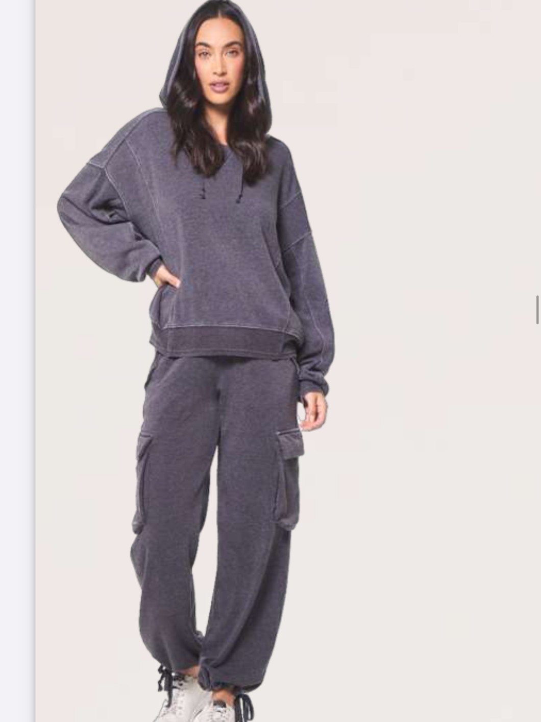 VINTAGE HAVANA CHARCOAL CASHMERE FLEECE HOODIE