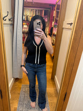 Contrast Embroidered Sweater Vest - Black
