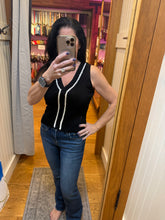 Contrast Embroidered Sweater Vest - Black