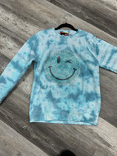Bling Smiley On Evening Blue Tie Dye Pullover