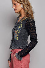 POL Lace Sleeve Thermal Top - Black