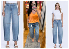 Flying Monkey Super High Rise Button Snap Hem Barrel Leg Jeans