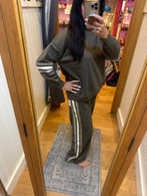 Vintage Havana Rust Brown W/ Tonal Brown Stripe Heather Fleece Mock eco