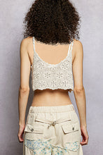 POL round neck sleeveless regular fit cropped top in hand made crochet with scalloped strap and bottom opening point, granny pattern - Blue Multi