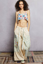 POL round neck sleeveless regular fit cropped top in hand made crochet with scalloped strap and bottom opening point, granny pattern - Blue Multi