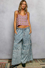 POL round neck sleeveless relaxed fit top in crochet with granny square pattern, scalloped edge - Pink Multi