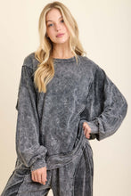 Mineral Washed Velvet Patched Terry Pullover Shirt - Assorted Colors