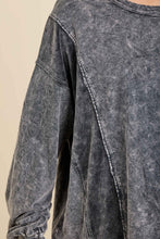 Mineral Washed Velvet Patched Terry Pullover Shirt - Assorted Colors
