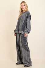 Mineral Washed Velvet Patched Terry Pullover Shirt - Assorted Colors