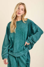 Mineral Washed Velvet Patched Terry Pullover Shirt - Assorted Colors