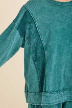 Mineral Washed Velvet Patched Terry Pullover Shirt - Assorted Colors