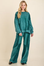 Mineral Washed Velvet Patched Terry Pullover Shirt - Assorted Colors
