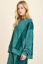 Mineral Washed Velvet Patched Terry Pullover Shirt - Assorted Colors