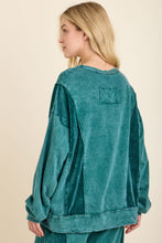 Mineral Washed Velvet Patched Terry Pullover Shirt - Assorted Colors