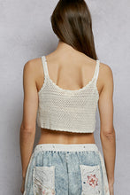 POL U-neck sleeveless cropped fit fit top in crochet with floral embroidery detailing - Ivory Mult