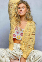 POL soft, open-knit sweater cardigan - Dandelion
