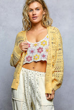 POL soft, open-knit sweater cardigan - Dandelion