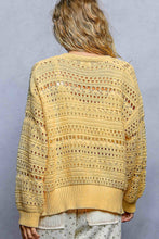 POL soft, open-knit sweater cardigan - Dandelion