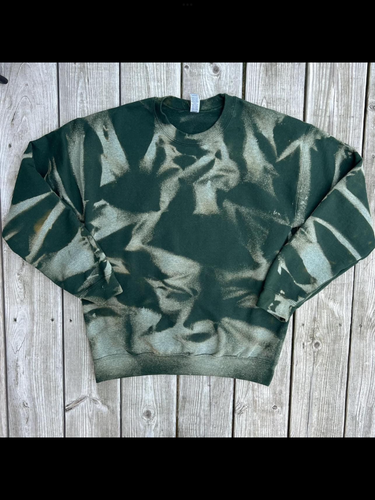 Hand Bleached Green Fleece Pullover