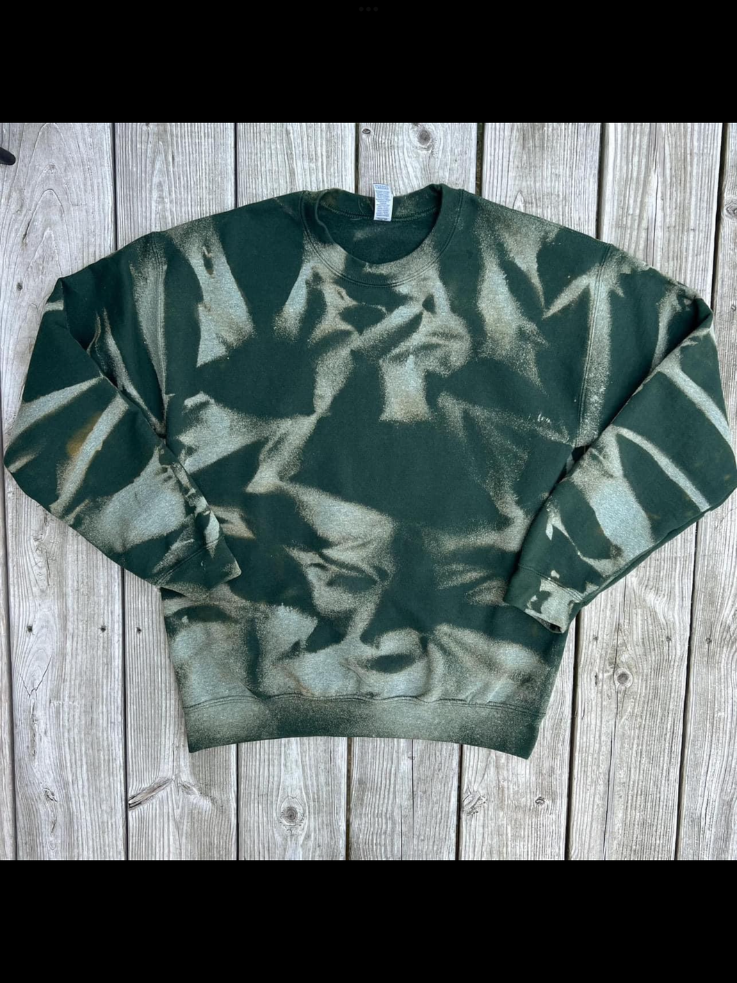 Hand Bleached Green Fleece Pullover