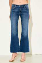 Hidden Low Rise Flare Jean With Clean Cut Hem - Medium Dark