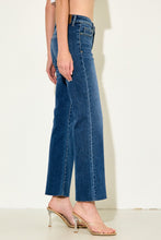 Hidden Low Rise Flare Jean With Clean Cut Hem - Medium Dark