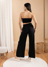 COTTON PANTS WITH SMOCKED WAIST- BLACK, WHITE OR BABY BEIGE