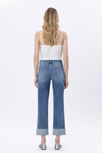 Flying Monkey High Rise Seamless Waistband Cuffed Straight Jeans - Radiantly