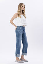 Flying Monkey High Rise Seamless Waistband Cuffed Straight Jeans - Radiantly