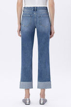 Flying Monkey High Rise Seamless Waistband Cuffed Straight Jeans - Radiantly
