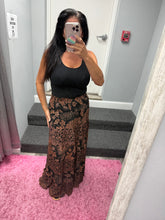 Tiered A Line Maxi Skirt - Black