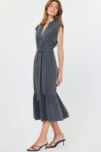 Currant Air Washed Button Down Midi Dress - Washed Black