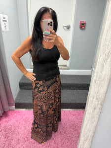 Tiered A Line Maxi Skirt - Black