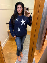 Star Crew Neck Sweater - Navy or Heather Grey