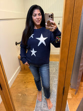 Star Crew Neck Sweater - Navy or Heather Grey