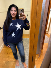 Star Crew Neck Sweater - Navy or Heather Grey