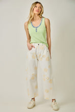 Henley Neck Washed Tank Top - Mystree