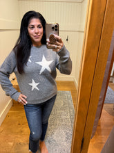 Star Crew Neck Sweater - Navy or Heather Grey