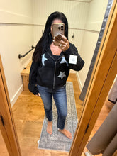 Star Patch Hoodie - Black or Heather Grey