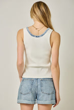 Henley Neck Washed Tank Top - Mystree