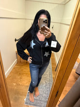 Star Patch Hoodie - Black or Heather Grey