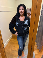 Star Patch Hoodie - Black or Heather Grey