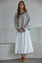 Darcie Contrast Cardigan - Light Heather Grey