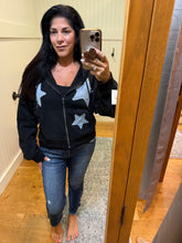 Star Patch Hoodie - Black or Heather Grey